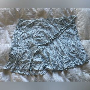 Brandy Melville Blue Floral wrap Skirt